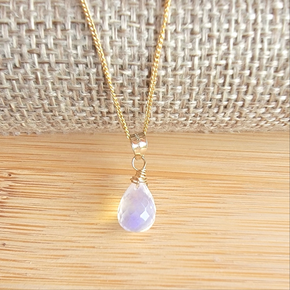 Ethiopian Opal Necklace Minimalist Crystal Gemstone